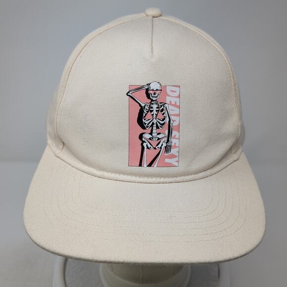 Dead Sexy Snapback 5 Panel Cap Beige One Size Adjustable Cotton Chomp - Picture 2 of 10